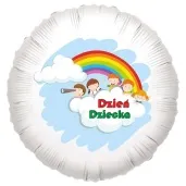 balon foliowy teczowy dzien dziecka dzieci 18 rnd