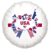 balon foliowy usa amerykanskie symbole bialy 18 rnd