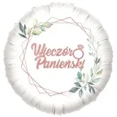 balon foliowy wieczor panienski eukaliptus rose gold bialy 18 rnd