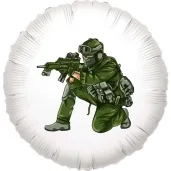 balon foliowy zolnierz z poligonu bialy 18 rnd