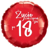 balon foliowy zycie zaczyna sie po 18 czerwony 18 rnd