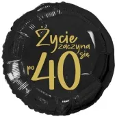 balon foliowy zycie zaczyna sie po 40 czarny 18 rnd