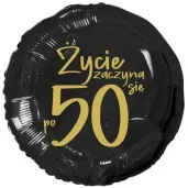 balon foliowy zycie zaczyna sie po 50 czarny 18 rnd