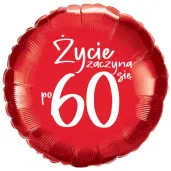 balon foliowy zycie zaczyna sie po 60 czerwony 18 rnd