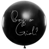 balon gender reveal boy or girl dziewczynka czarny partydeco 100 cm