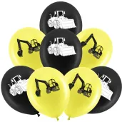balony budowa koparki zolto czarny pastel procos 11 8 szt