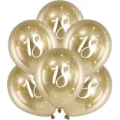 balony glossy liczba 18 zlote partydeco 14 6 szt