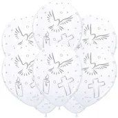 balony i komunia sw biale folat 12 8 szt