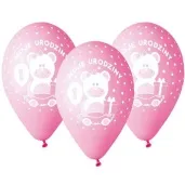 balony moje 1 urodziny rozowe gemar 12 5 szt