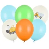 balony pojazdy budowlane mix partydeco 12 6 szt