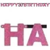 baner 30 urodziny sparkling celebrations pink amscan 213 cm
