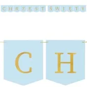 baner chrzest swiety jasnoniebieski partydeco 200 cm
