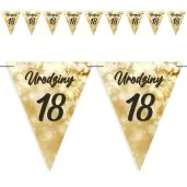 baner flagi 18 urodziny fajerwerki zloto kremowe 3 6 m