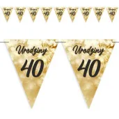 baner flagi 40 urodziny fajerwerki zloto kremowe 3 6 m