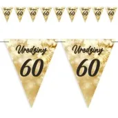 baner flagi 60 urodziny fajerwerki zloto kremowe 3 6 m