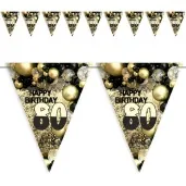 baner flagi 80 urodziny balony zloto kremowo czarne 3 6 m