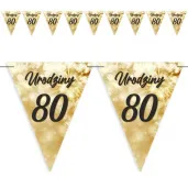 baner flagi 80 urodziny fajerwerki zloto kremowe 3 6 m