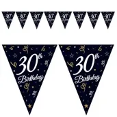 baner flagi happy birthday 30 urodziny b c czarny godan 270 cm