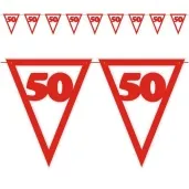 baner flagi urodziny 50 czerwony 3 6 m