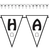 baner flagi wesoly duszek happy halloween czarno bialy congee 5 m