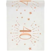 bieznik 40 urodziny rozowe zloto bialy santex 500 x 30 cm