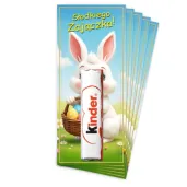 bileciki na czekoladki kinder bialy kroliczek i pisanki prezent na wielkanoc upominek na zajac
