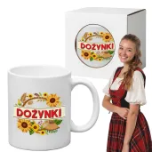 ceramiczny kubek na dozynki gminne sloneczniki dekoracja dla starosty swieto plonow 330 ml
