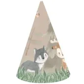 czapeczki papierowe lesne zwierzatka congee 6 szt