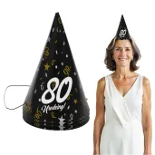 czapeczki urodzinowe 80 urodziny glamour birthday 3 szt