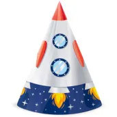 czapeczki urodzinowe kosmos rakieta partypal 6 szt