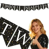 dekoracja baner personalizowany wlasny napis 10 flag girlanda 200 cm