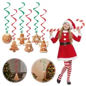 dekoracja do powieszenia na boze narodzenie swieta swiderki wiszace piernikowy czar 6 szt