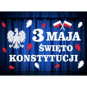 dekoracja do szkoly na gazetke tablice napis swieto konstytucji 3 maja do powieszenia apel