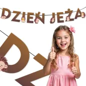 dekoracja do szkoly przedszkola baner dzien jeza jezyk jerzy girlanda papierowa 1 8 m