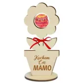 dekoracja drewniana 3d kwiatek na lizak dzien matki kocham cie 14 cm