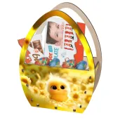 dekoracja drewniana koszyk wielkanocny pisklak 20 cm