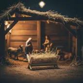 dekoracja drewniana zlobek 8 cm