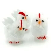 dekoracja kurczaki biale 4 cm aliga 3 szt