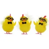 dekoracja kurczaki w okularach 5 cm arpex 3 szt