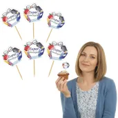 dekoracja na dzien edukacji narodowej pikery na muffinki super nauczyciel 6 szt