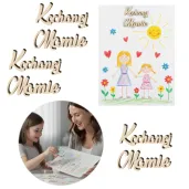 dekoracja na dzien matki 26 maja urodziny scrapki drewniane na koperte 60x40 mm 3 szt