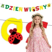 dekoracja na dzien wiosny do szkoly przedszkola baner girlanda papierowa 2 5 m