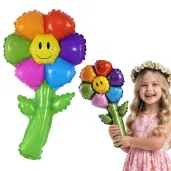 dekoracja na dzien wiosny dzien dziecka balon foliowy teczowy kwiatek do przedszkola 15 shp