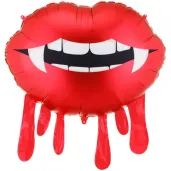 dekoracja na halloween balon foliowy krwawiace usta wampir wampirzyca 42 1 shp