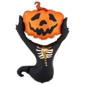 dekoracja na halloween balon foliowy xl strach na wroble dynia 52 8 shp