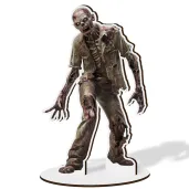 dekoracja na halloween drewniana figurka zombie do postawienia 15 cm