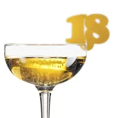 dekoracja na kieliszki urodziny 18 zlota 10 szt