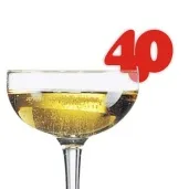 dekoracja na kieliszki urodziny 40 czerwona 10 szt