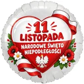 dekoracja na narodowe swieto niepodleglosci 11 listopada balon foliowy serce do szkoly apel marsz