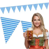 dekoracja na oktoberfest baner papierowy flaga bawarska girlanda ozdoba krata 3 6 m
